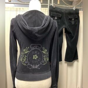 Juicy Couture Terry Shorts 28 x 17 Zip Up Hoodie XSP/SP